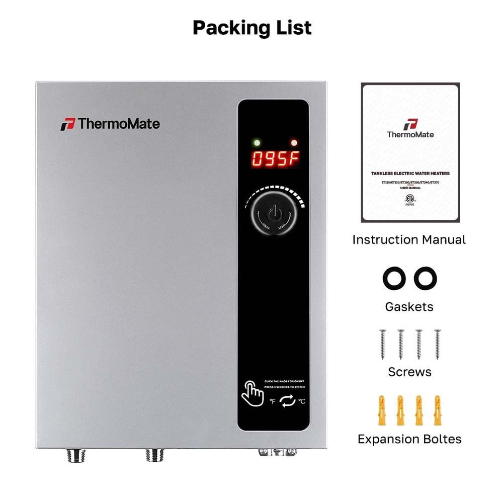Tankless Water Heater Electric 18kW at 240 Volt, ThermoMate , Shower, Draw 76Amp
