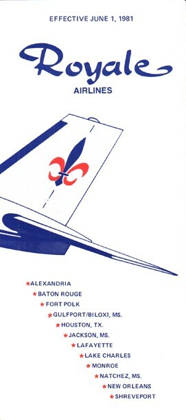 Royale Airlines timetable 1981/06/01