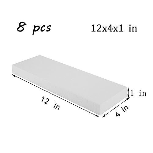 8 Pack Craft Foam Blocks Rectangle Foam Bricks for Arts Crafts, 12x4x1 Inch