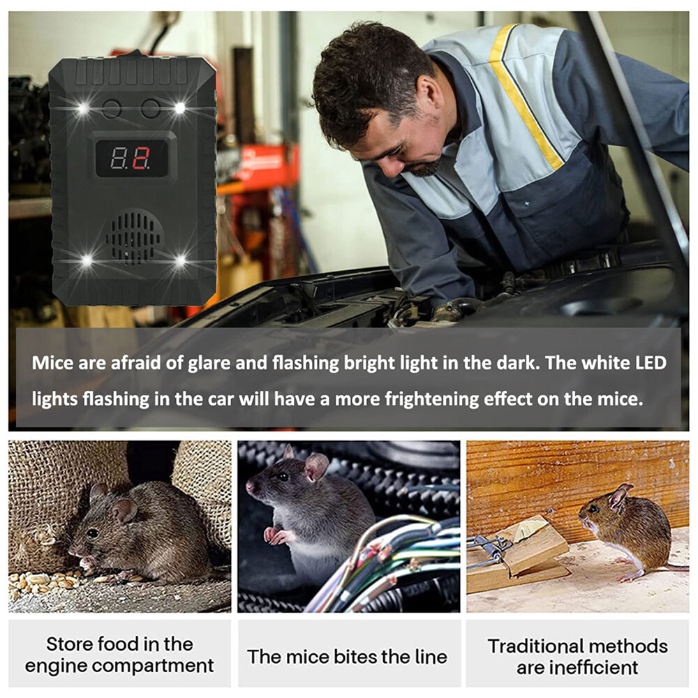 Ultrasonic Mouse Repeller Rat Rodent Car Wire Engine Pest Deterrent Control