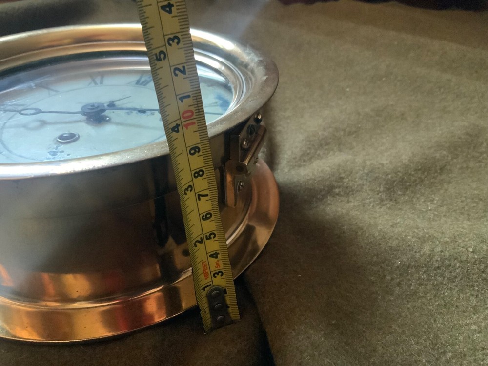Chelsea Clock WWI Era Brass Ship’s Clock - Running 8”