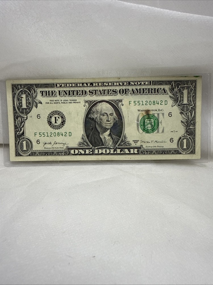 2017A $1 One Dollar Huge Green  Ink Error