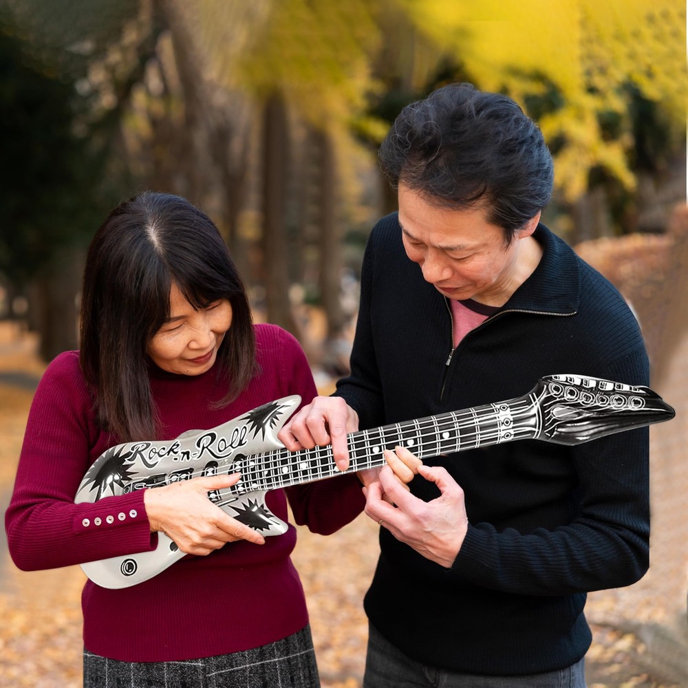 Silver Inflatable Guitar | Prop | Blow Up Standard,