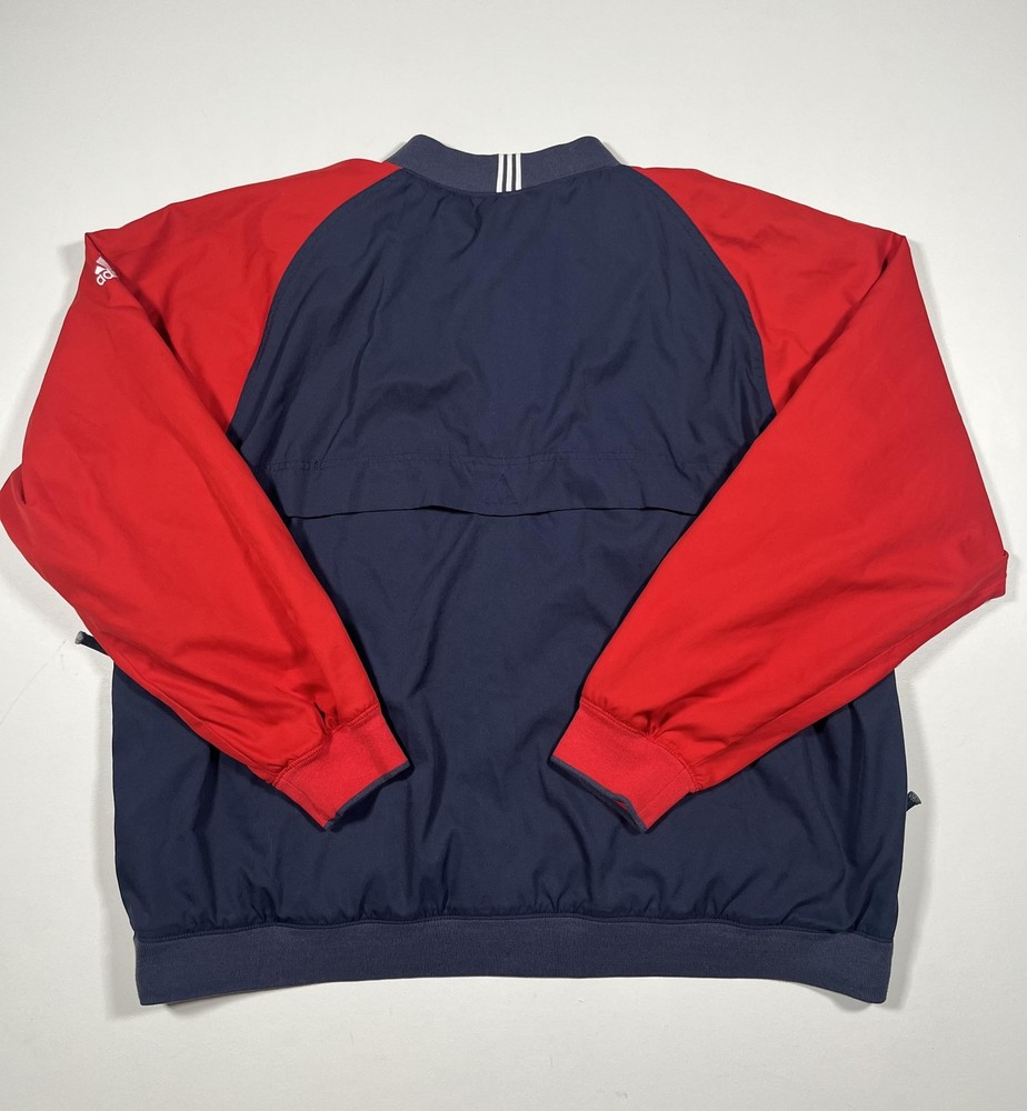 Adidas Pullover Jacket Mens Large Navy Red Climashell Wind Golf Windbreaker
