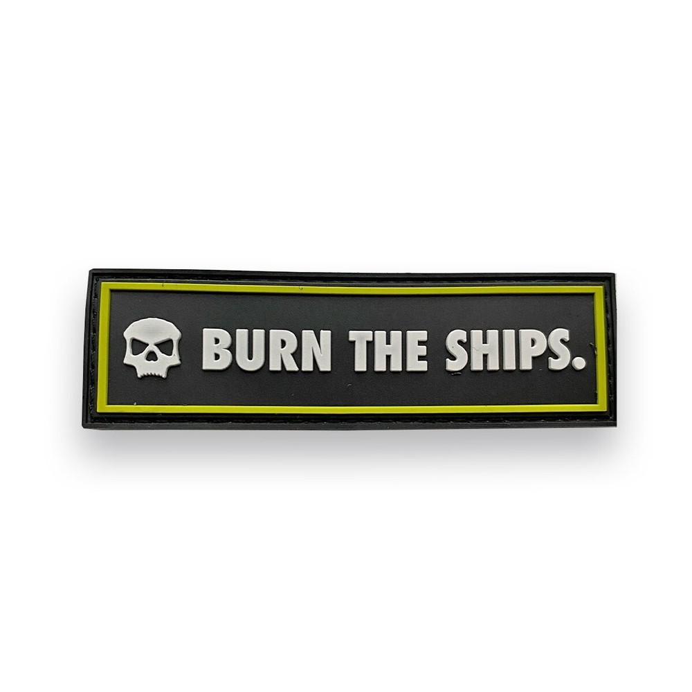 Infamous Paintball Burn the Ships Medium Rubber Patch Accessory Black Volt