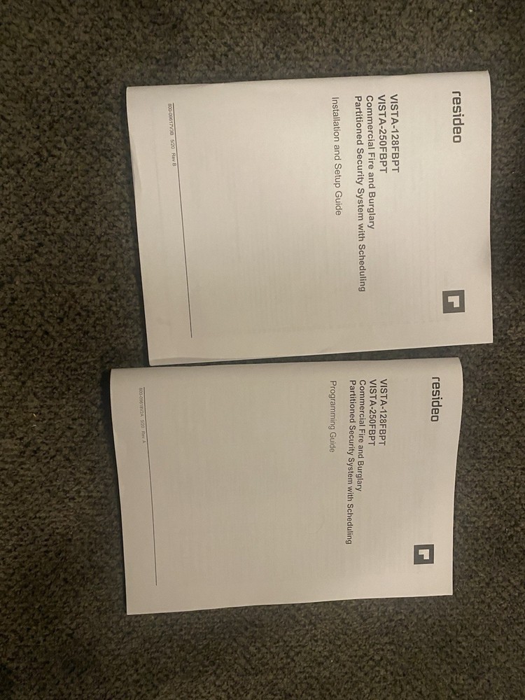 VISTA-128FBPT/250FBPT-Install guide and Programming guide