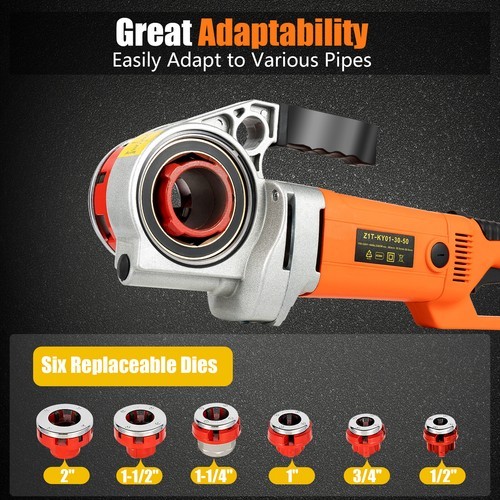 Handheld Electric Pipe Threader Threading Machine W/6 Pipe Cutter 1/2" - 2" New!