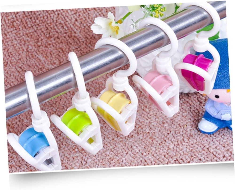 5 Pcs Colourful Portable Plastic Strong Swivel Hook Rotating Laundry Clothes