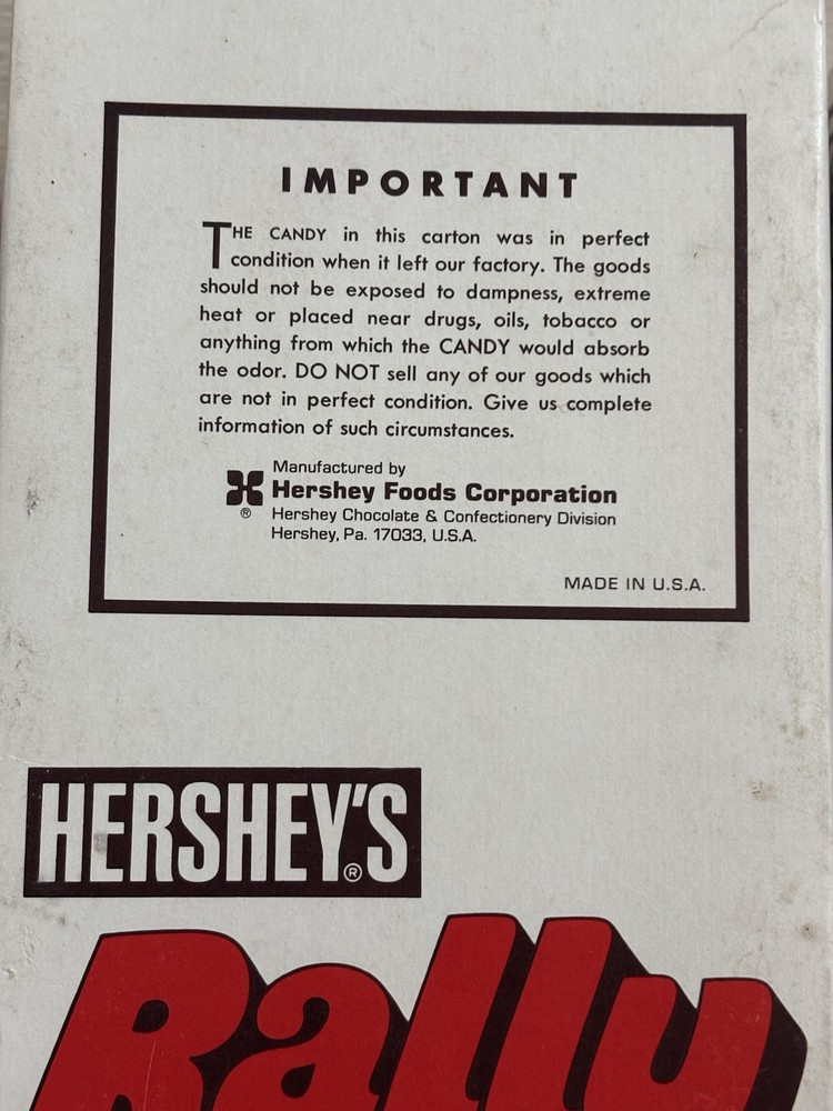 Vintage Hershey's Rally Nut Roll Chocolate Candy Bars Empty Box RARE