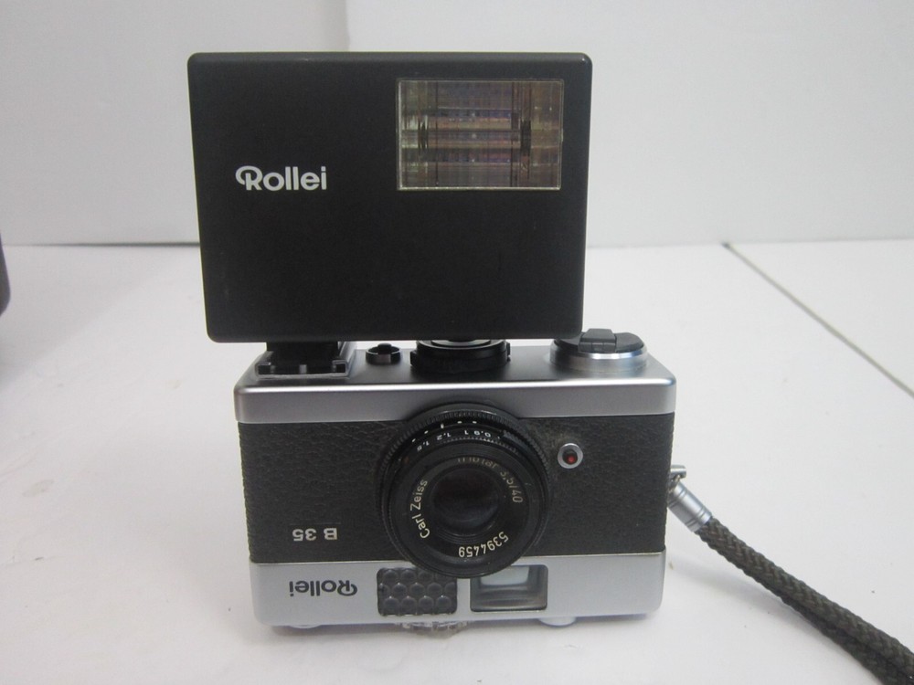 Vintage Rollei 35 Camera, E15B Flash with The Original Case