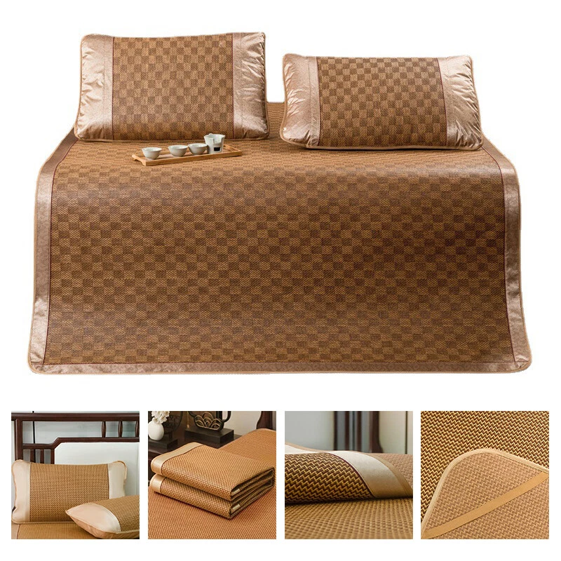 Summer Sleeping Mat For Bed Rattan Foldable Nature Bamboo Cool Bed Mat Pad