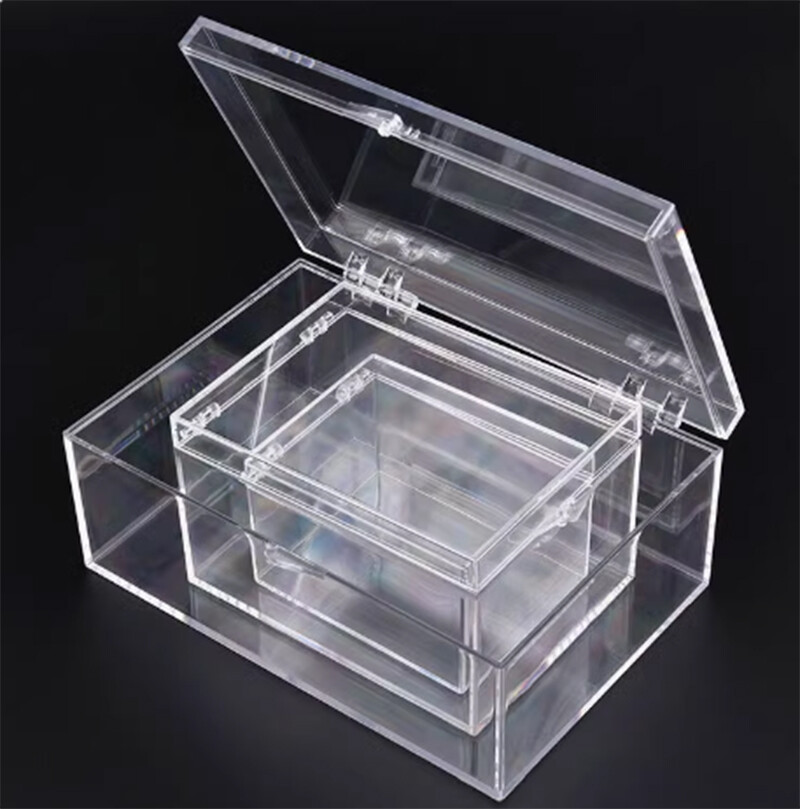 Square Cube Clear PC Small Boxes Storage Compartment Mini Box Plastic PC Box