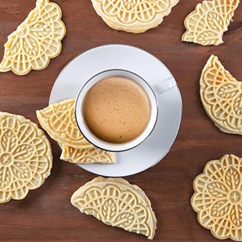 Mini Electric Pizzelle Maker- Makes One Personal Tiny Sized 4" Traditional