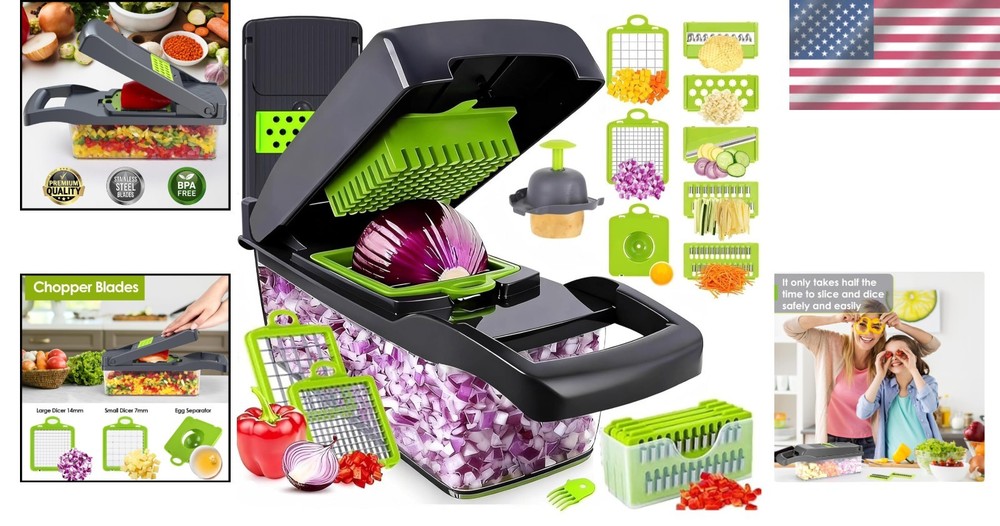 Compact Vegetable Chopping System with Easy Cleaning Features – Chef Approved
