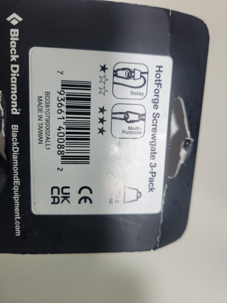 BLACK DIAMOND HotForge Screwgate Carabiner 3-Pack | One Size, Black (3-Pack)