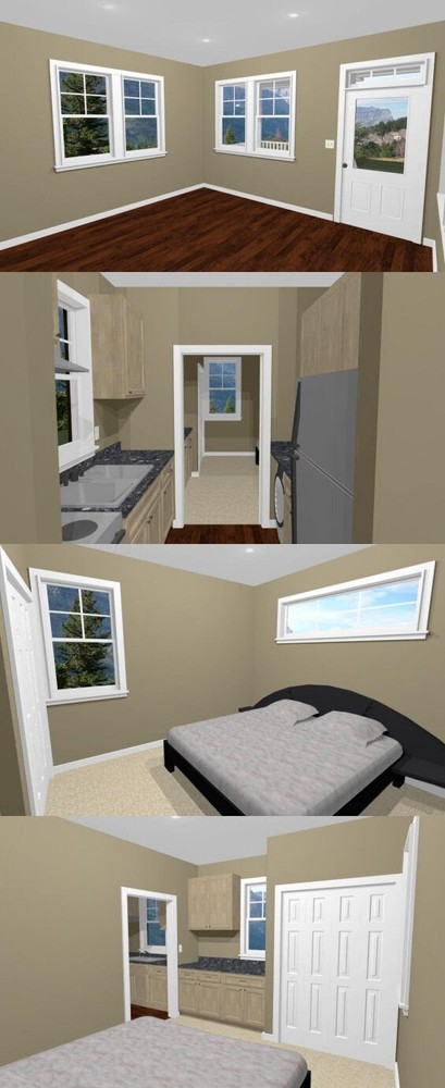 14x32 Tiny House -- 447 sq ft -- PDF FloorPlan -- Model 1D