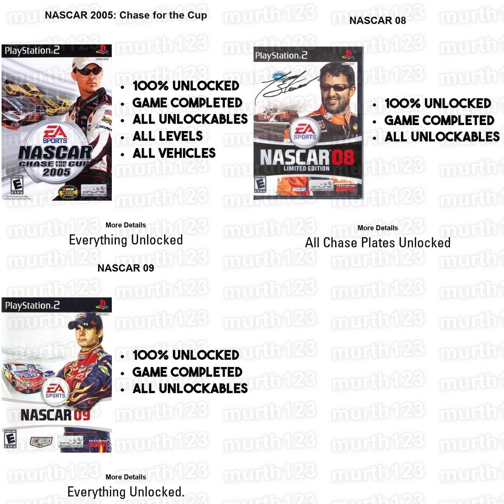 NASCAR Racing PS2 Save Files