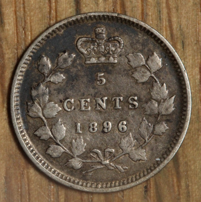 1896 Canada 5 Cent - KM 2 - XF - Extra Fine