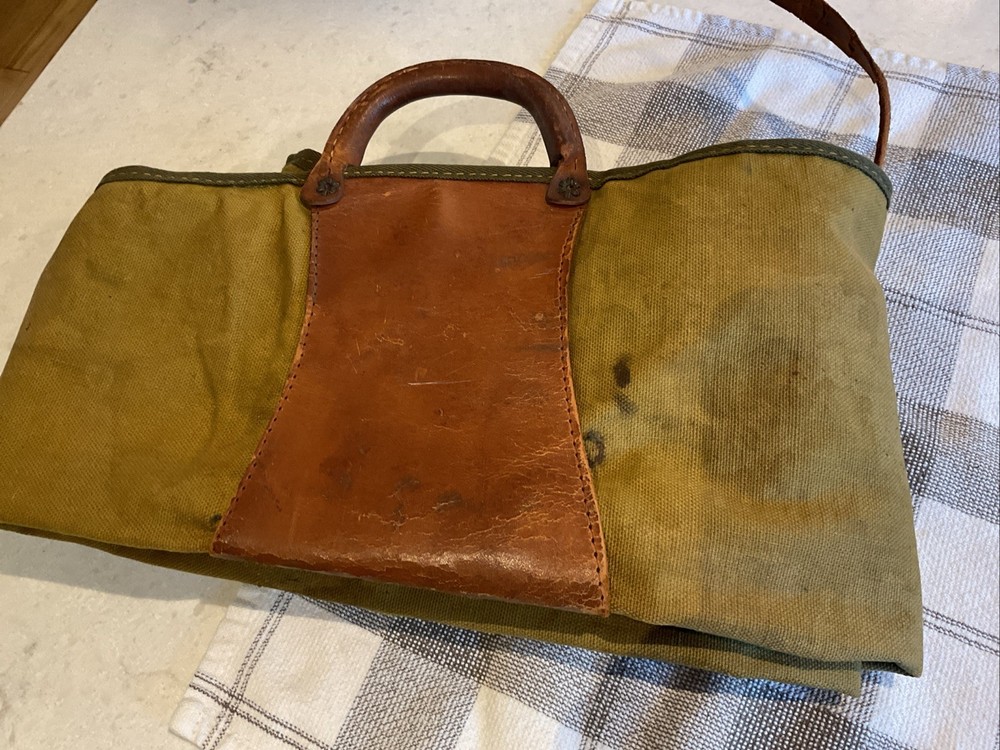 Vintage leather and canvas rifle case