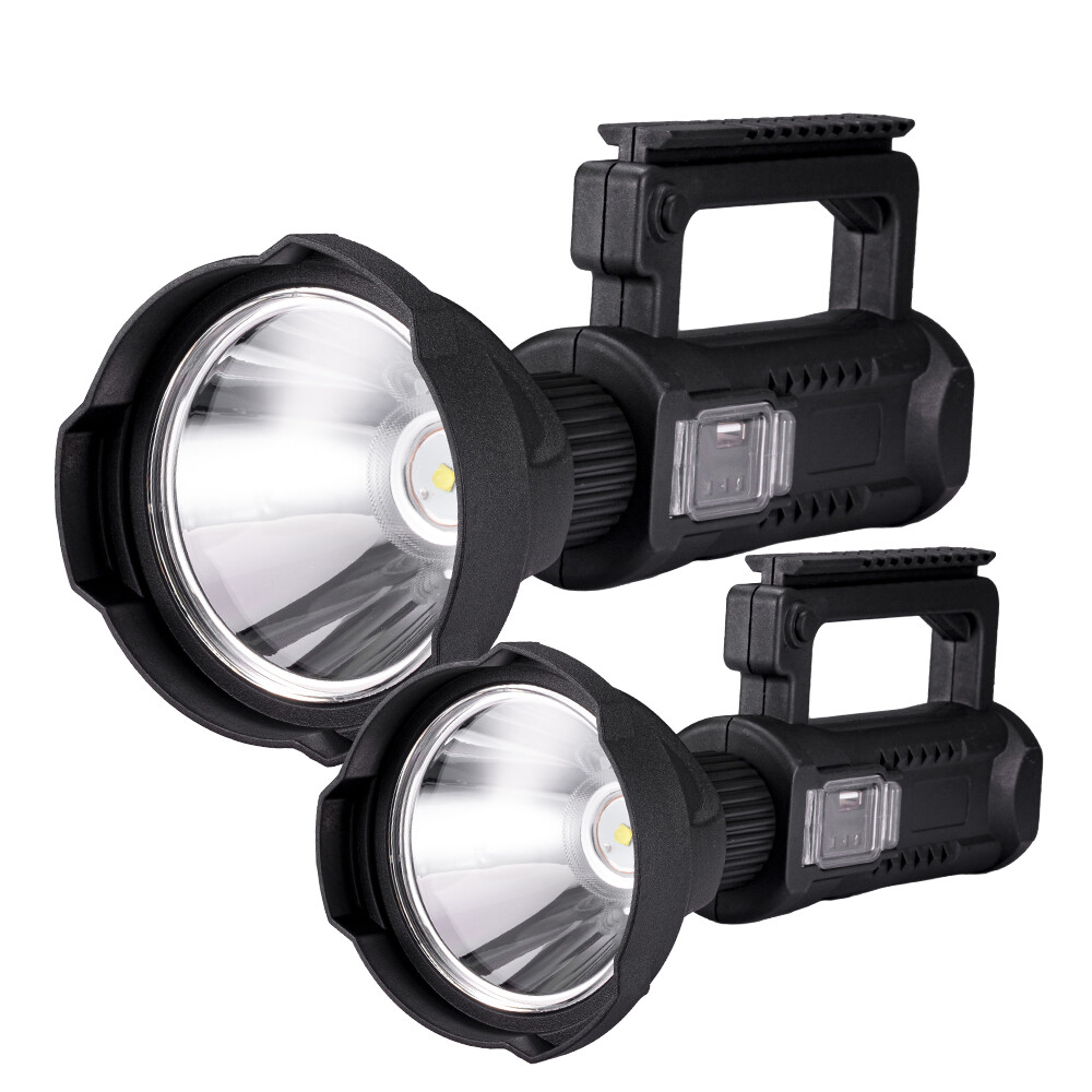 Portable USB Charge LED Super Bright Flashlight Searchlight W/Bracket