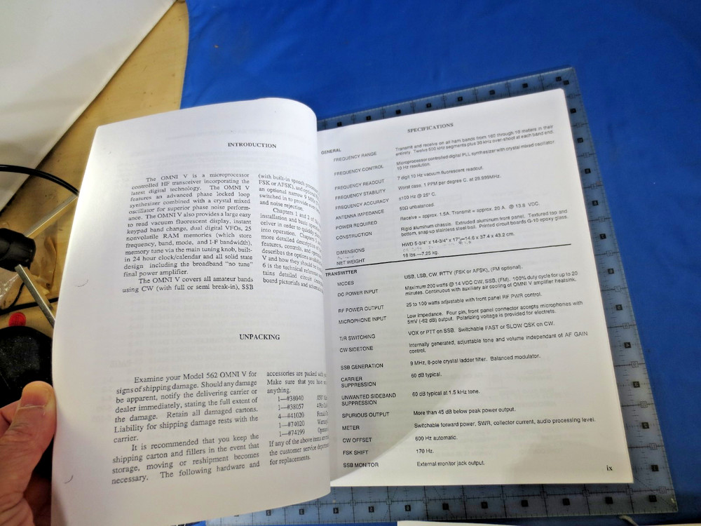 OPERATORS MANUAL FOR TEN TEC OMNI 5 V 562