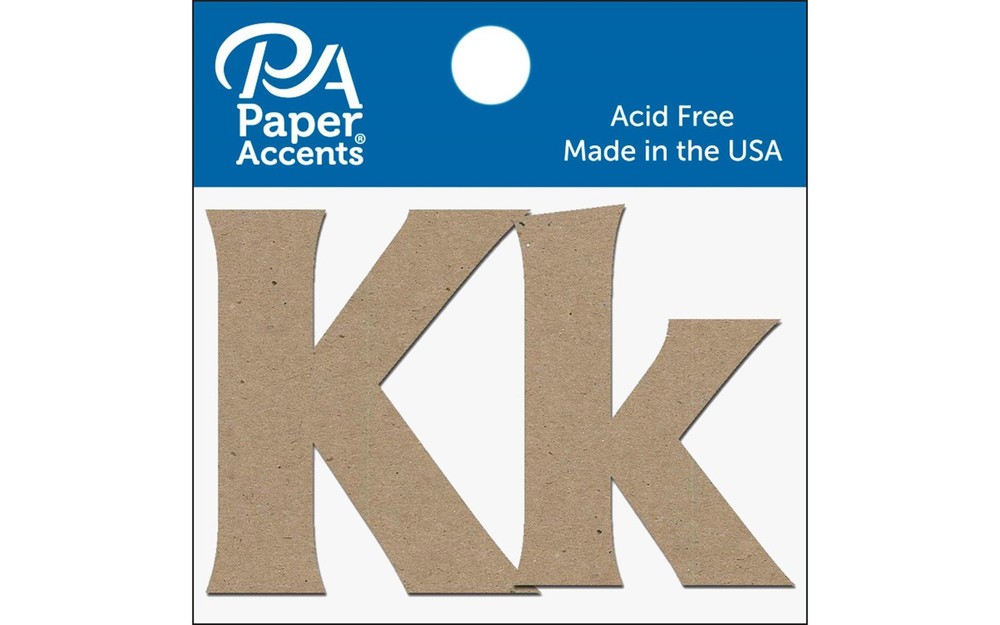 Chipboard Letter 2" Kk 2pc Natural