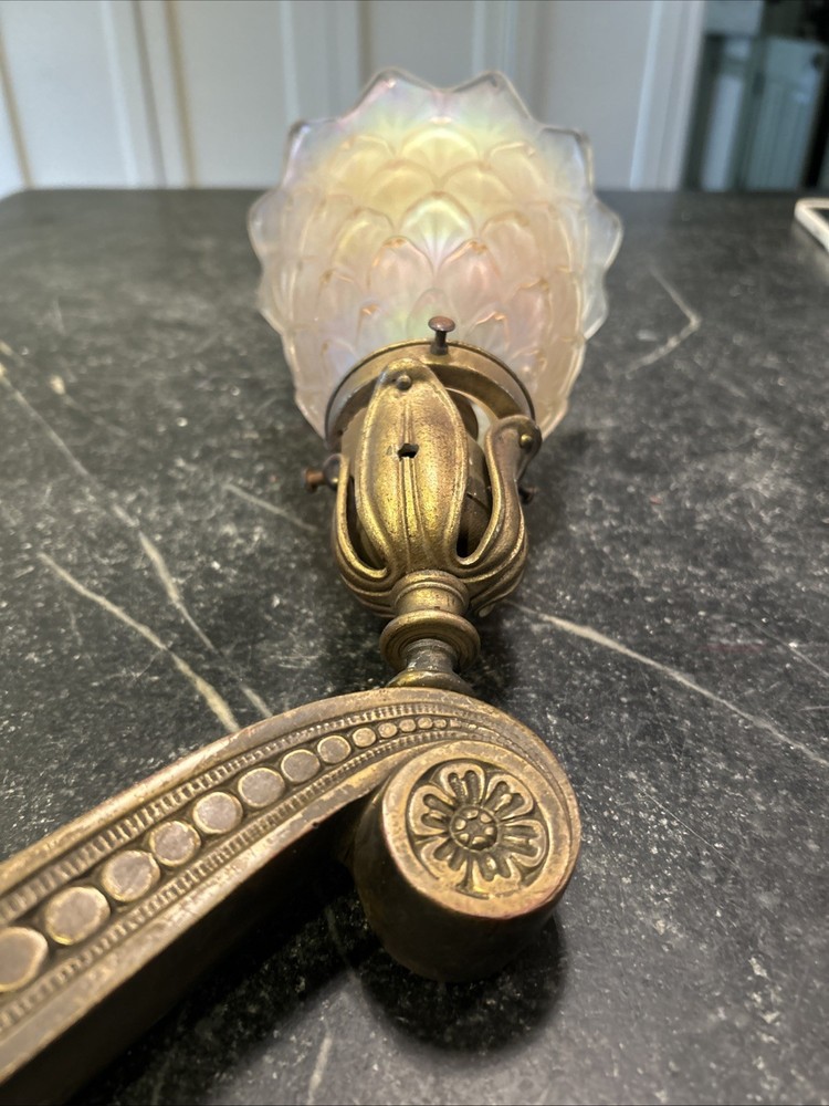 Fantastic Cast Brass Wall Light W Original NUART Shade