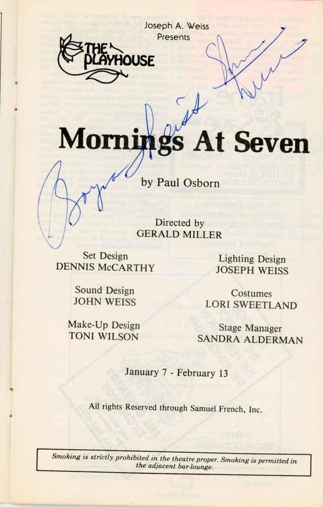 Mornings at Seven – Signed Program by 8