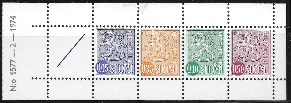 1974  FINLAND  BOOKLET PANEL  MNH PG VF