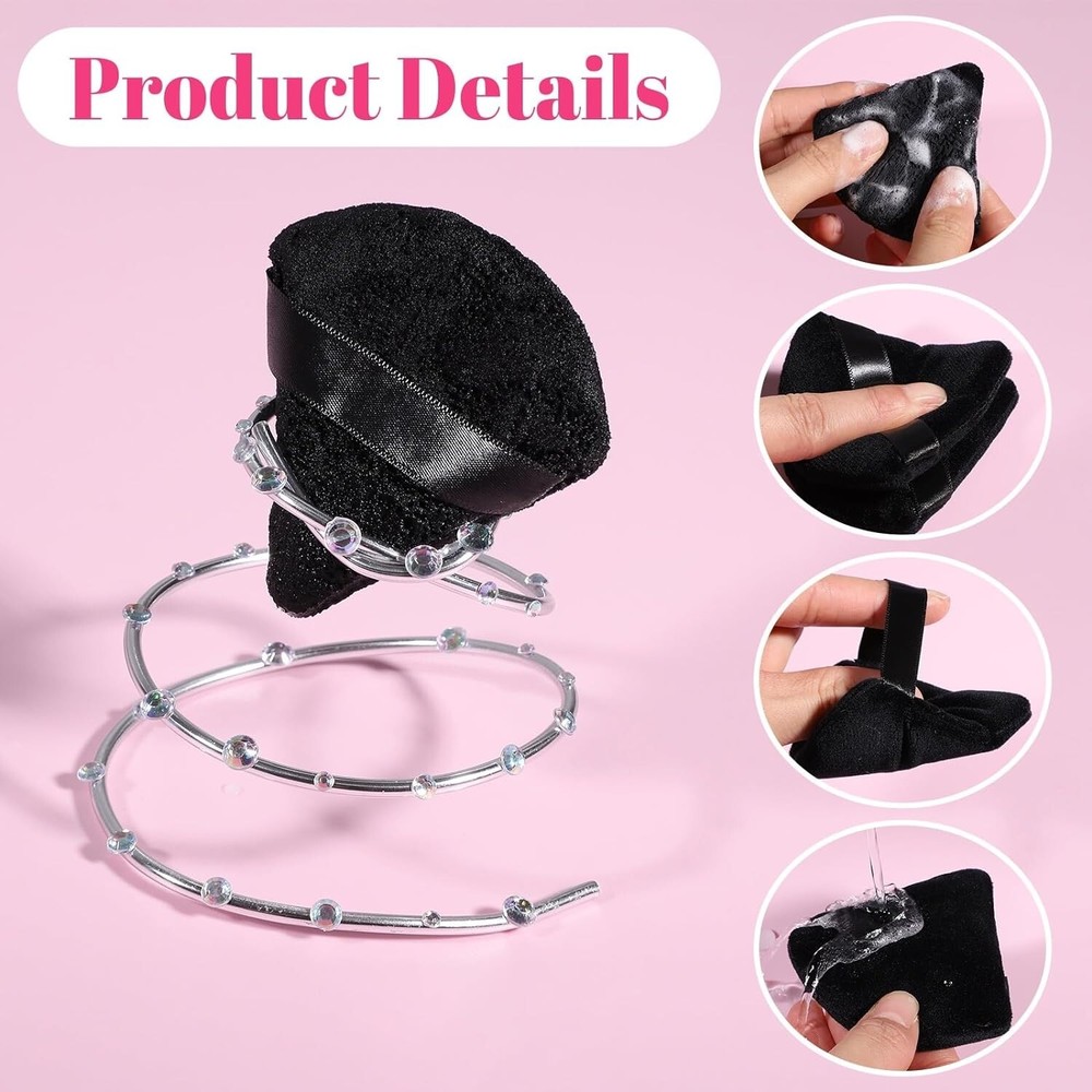 Dual-Use Triangle and Round Makeup Puffs - 6 Pcs for Perfect Application