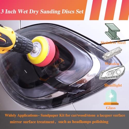 Grit 60-10000 Hook & Loop Sandpaper Set, 3Inch Sanding Disc Drill 60pcs