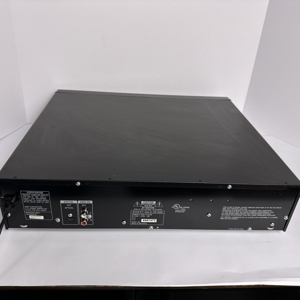 Sony CDP-CE500 Multi CD Player 5 Disc Changer USB Recorder