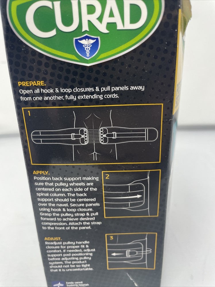 Curad Lower Back Support, Curad, Lightweight, Black universal size