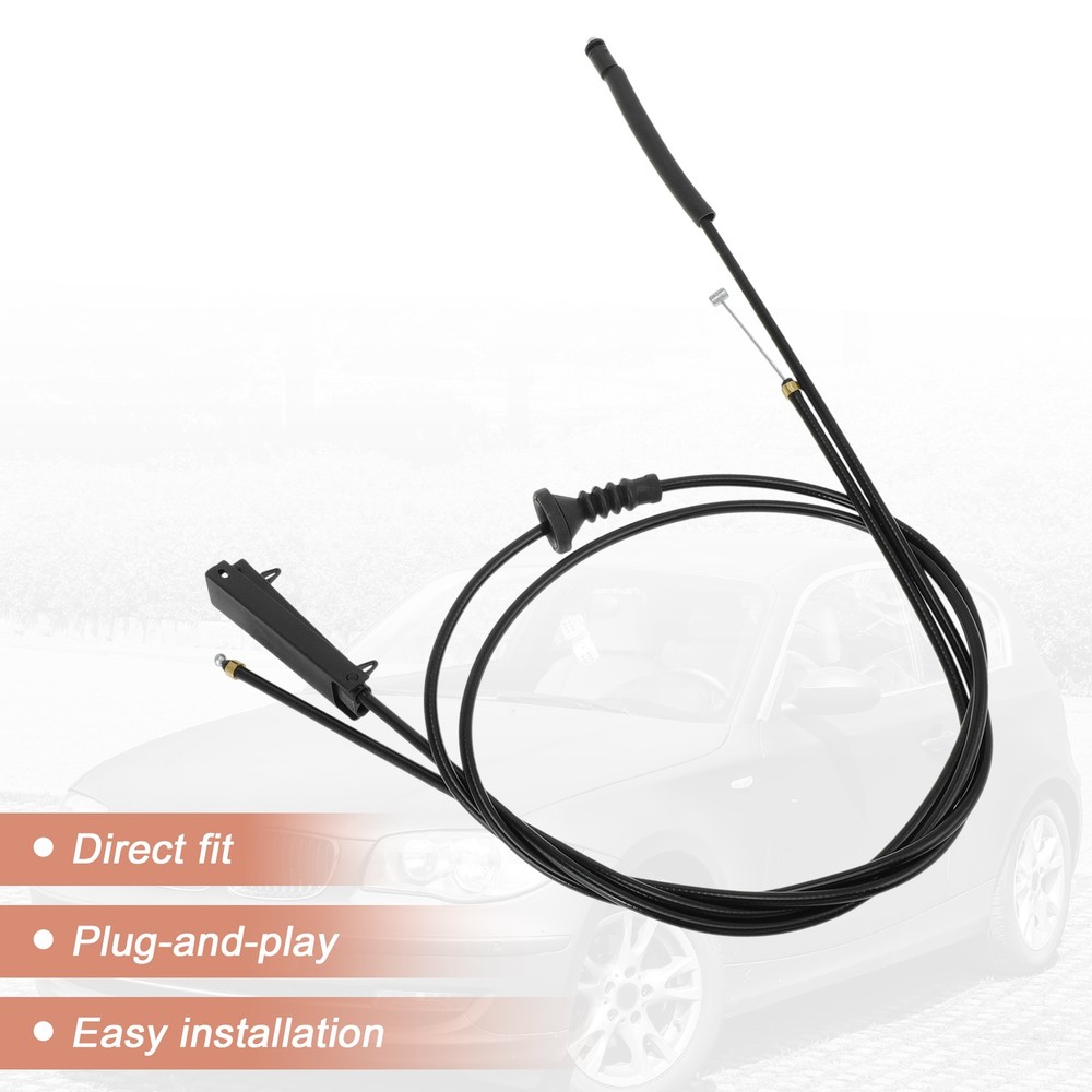 2Pcs No.51237184603 For 1 Series E81 E82 E87 E88 Front Bonnet Lock Release Cable
