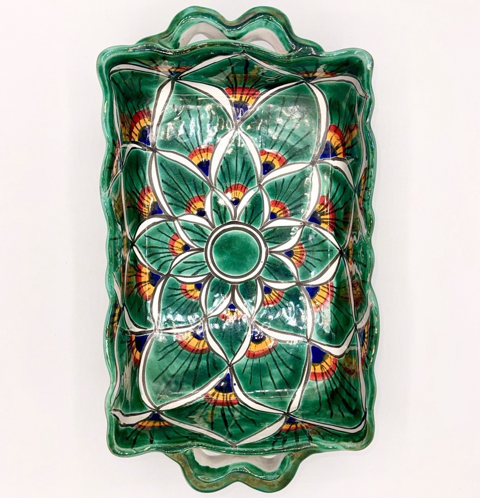 Authentic Signed Talavera Decorated Rectangular Baker Oven-Safe, No Lead, Mexico