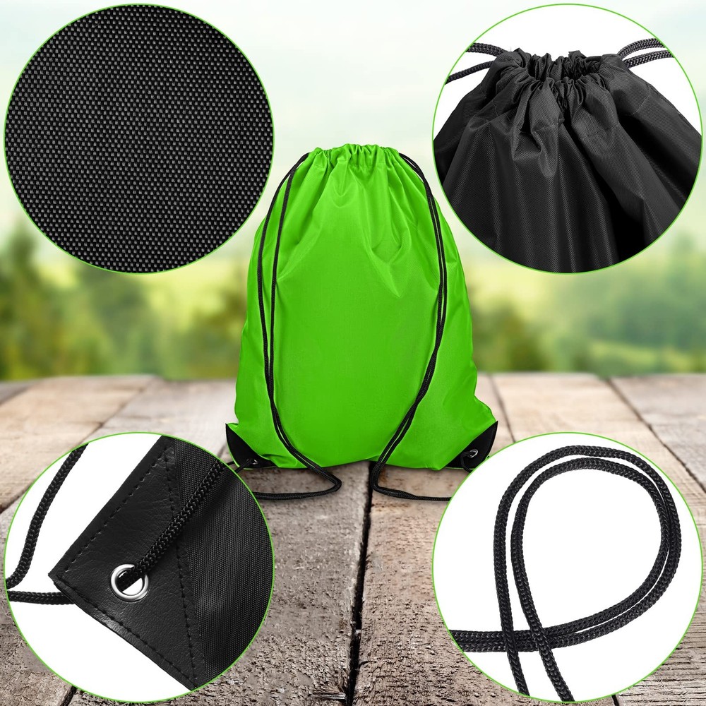 Shappy 60 Pieces Drawstring Bags Backpack Bulk Full Size, 4 Colors
