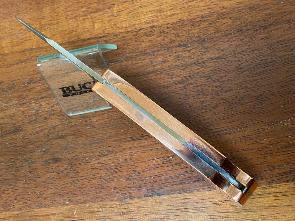 Buck Knife 422 - Vintage (1-Dot) Solid Copper "Thick" Custom Frame **Clean**