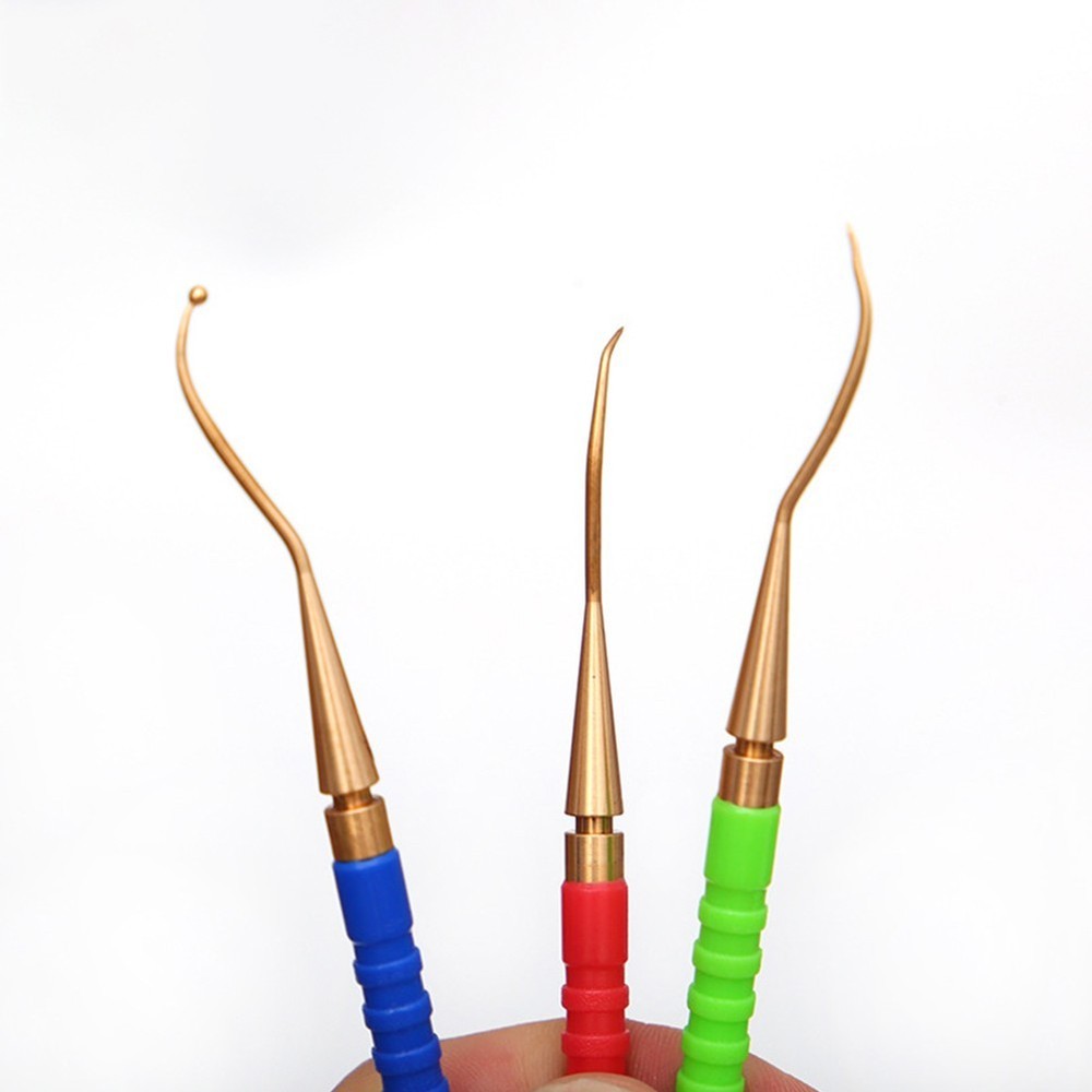 High Grade ORing Remover Tool Brass Pick Hooks Plastic Handle 3Pcs Pack