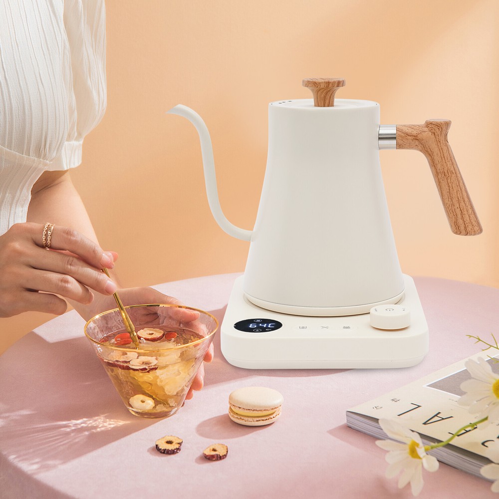 Tabletop Electric Gooseneck Kettle 1200W with Adjustable Temperature & Memory