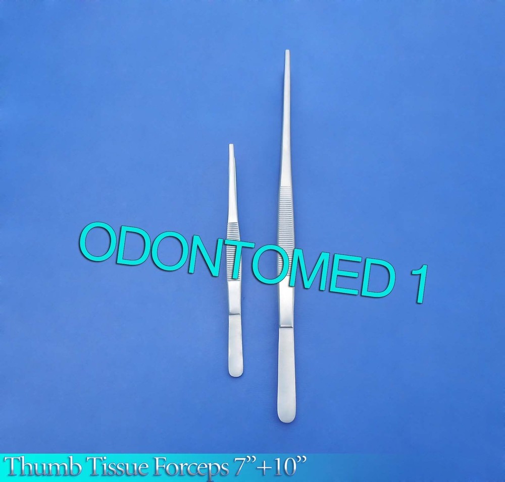 2 Thumb Tissue Forceps 7"+10" Surgical Instruments