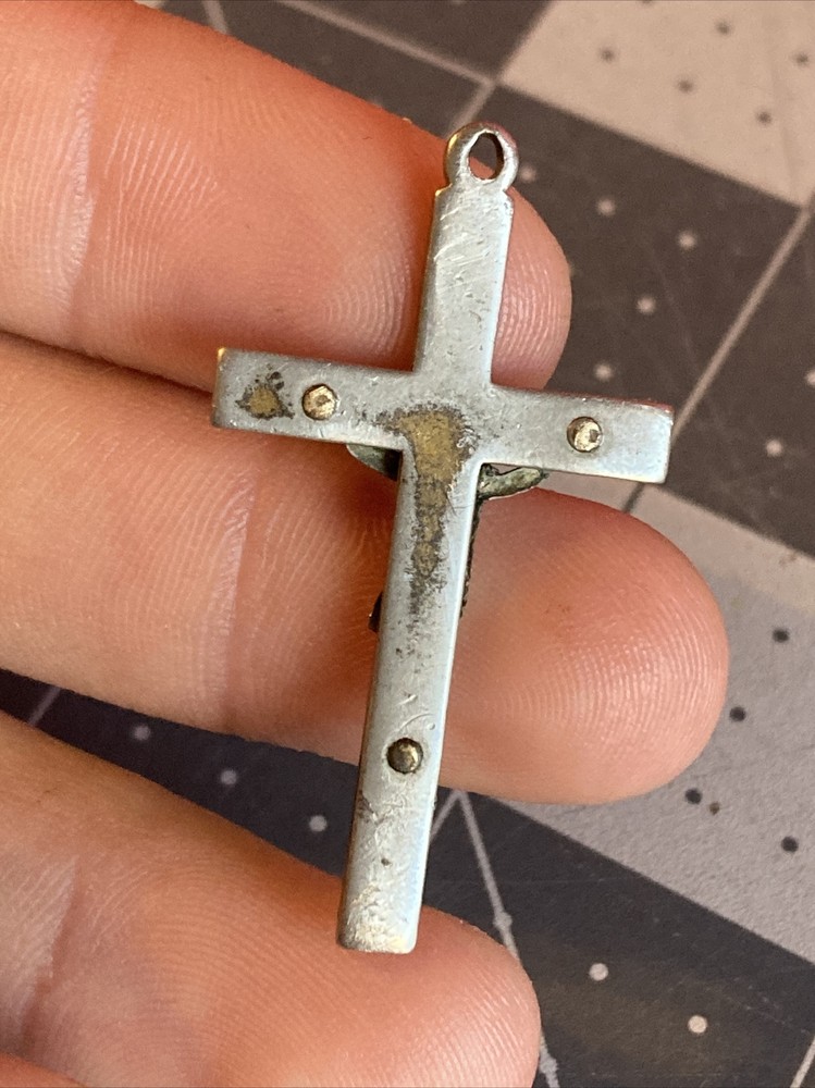 Vintage Unbranded Inri Brass Crucifix