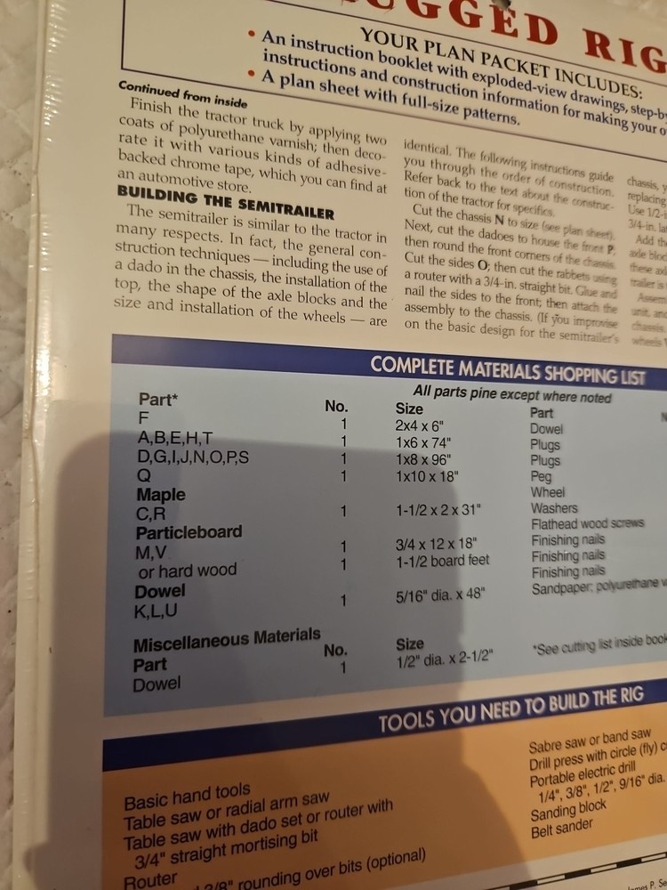 Project Plans Rugged Rig