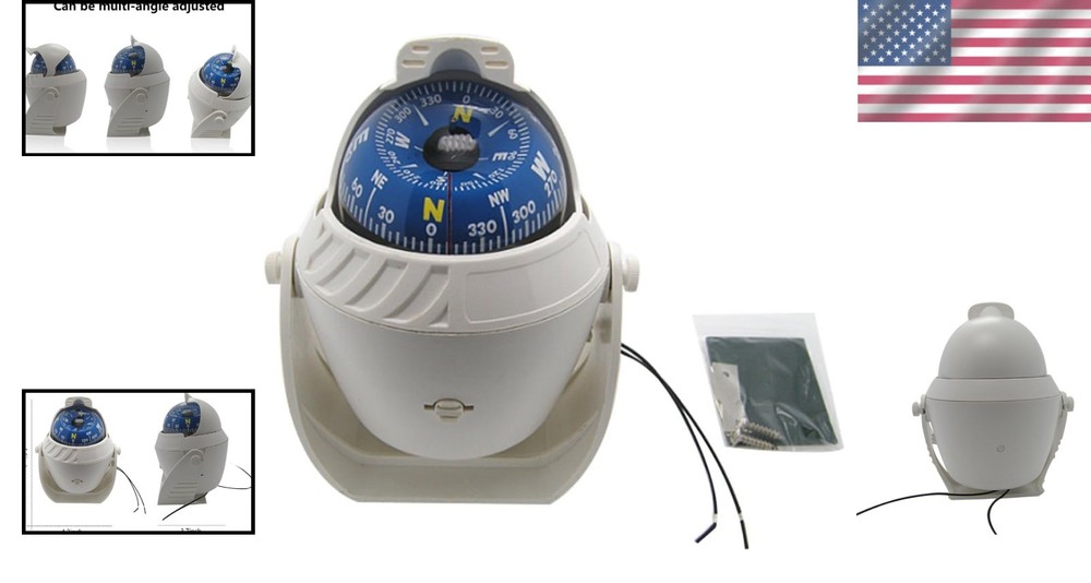 LED Light Marine Digital Compass - Adjustable Navigation for Car & Boat