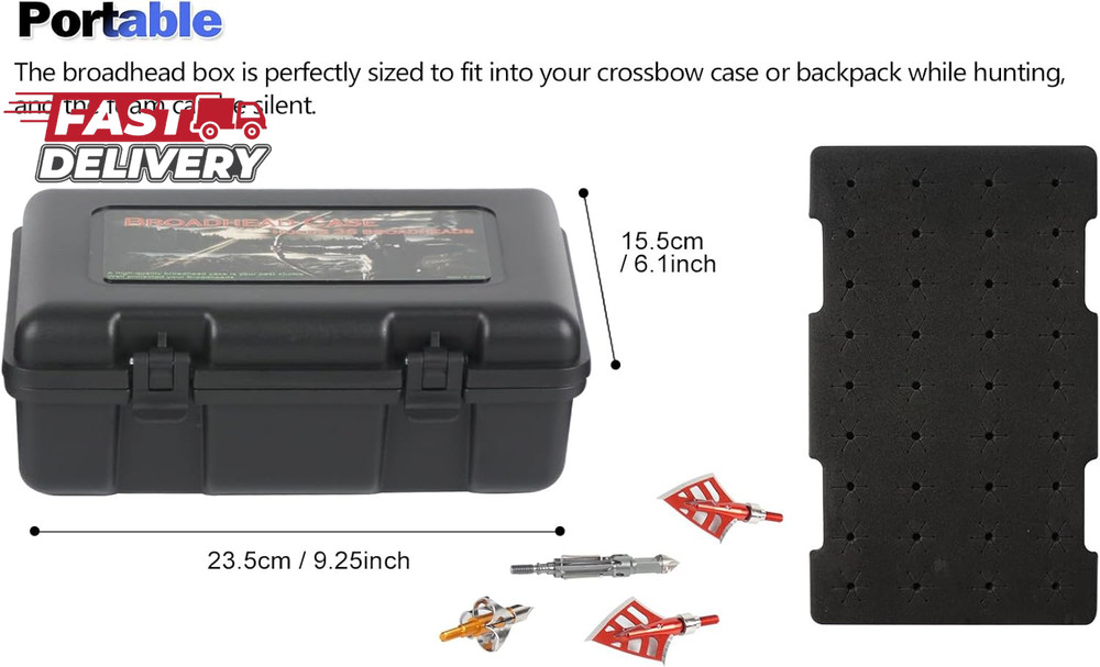 Broadhead Storage Box Case for Compound Hunting Bow and Crossbow Accessory - 36P