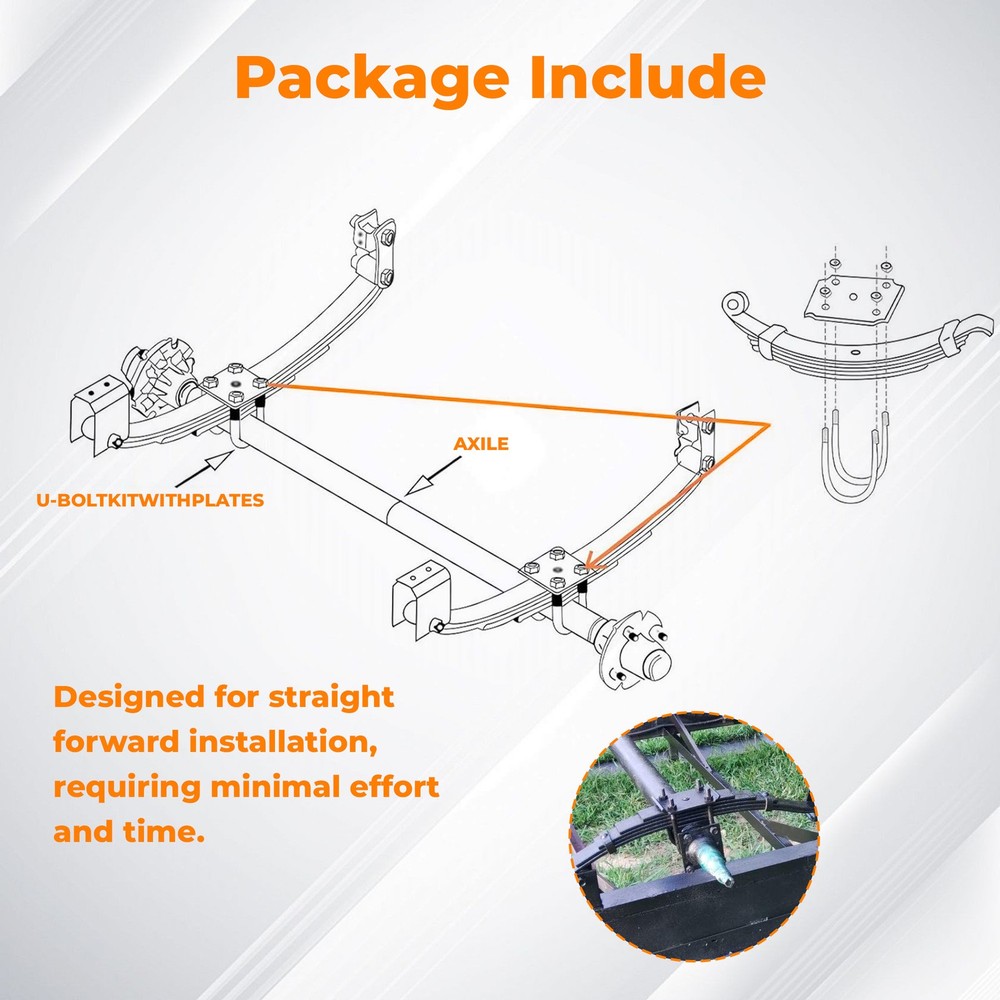 Trailer Leaf Spring 4 Leaf Double Eye 2500lbs Cap for 5000lbs Axle -Set 2