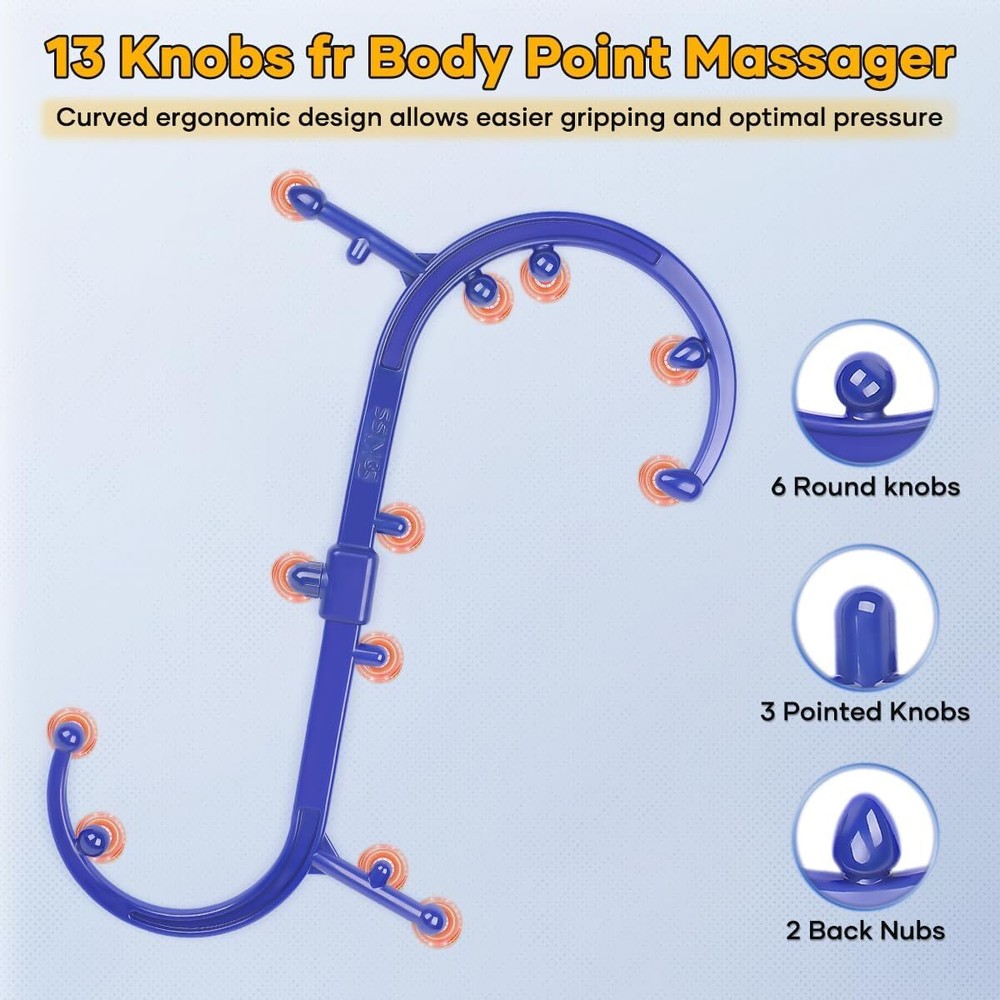 Back Massage Hook Trigger Point Massager Tool Handheld Self Massage Cane for
