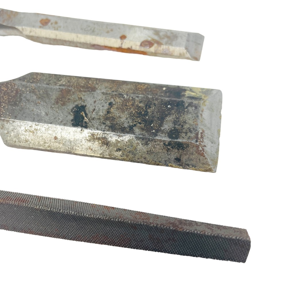 3 Pcs Black Decker and Assorted Wood Chisel Set & Square Type Hand File