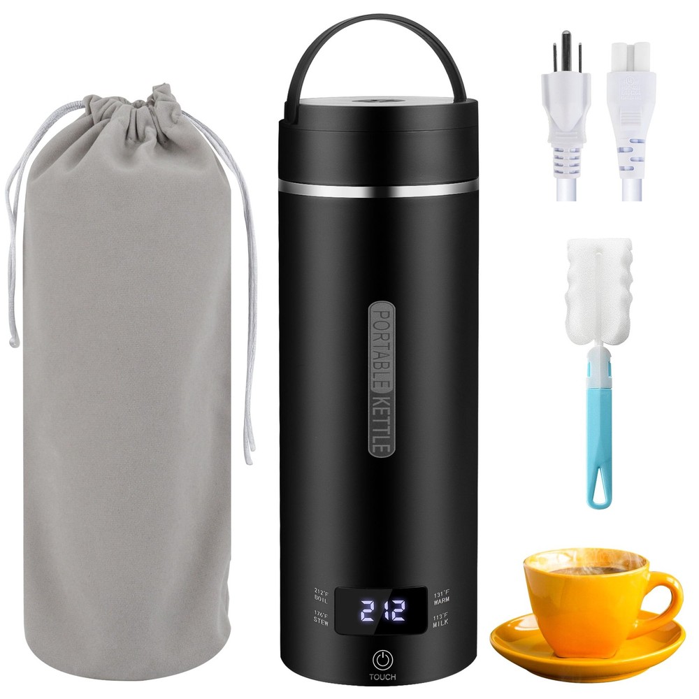 Travel Kettle Portable Small Hot Water Boiling Tea Coffee Warmer Heater 450ML...