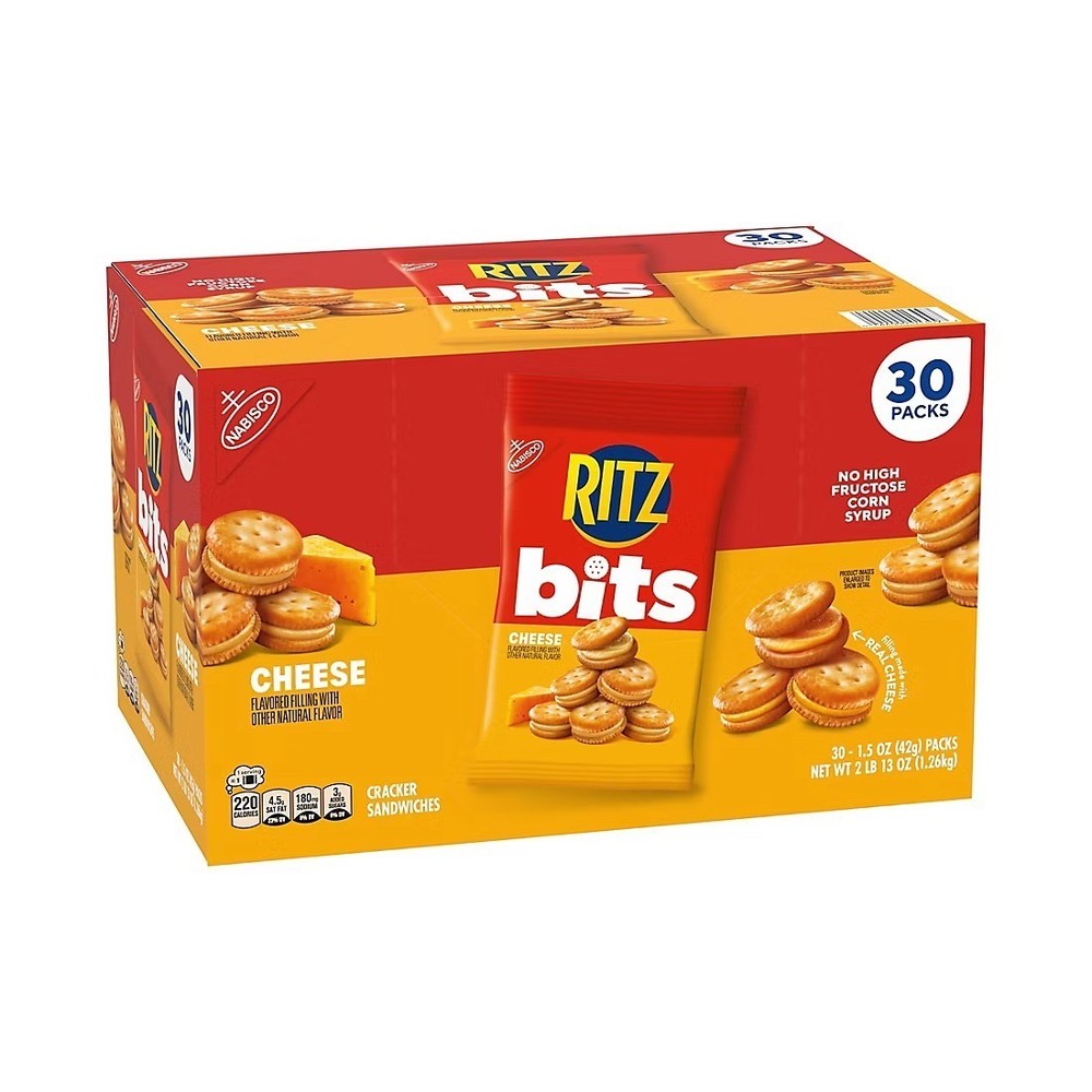 RITZ Bits Cracker Sandwiches, Cheese, 1.5 oz, 30-count