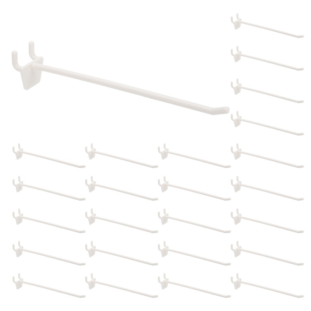 Pegboard Hooks, (8 Inch, Milky White) (25 Pcs), Plastic Peg Board Utility Hook
